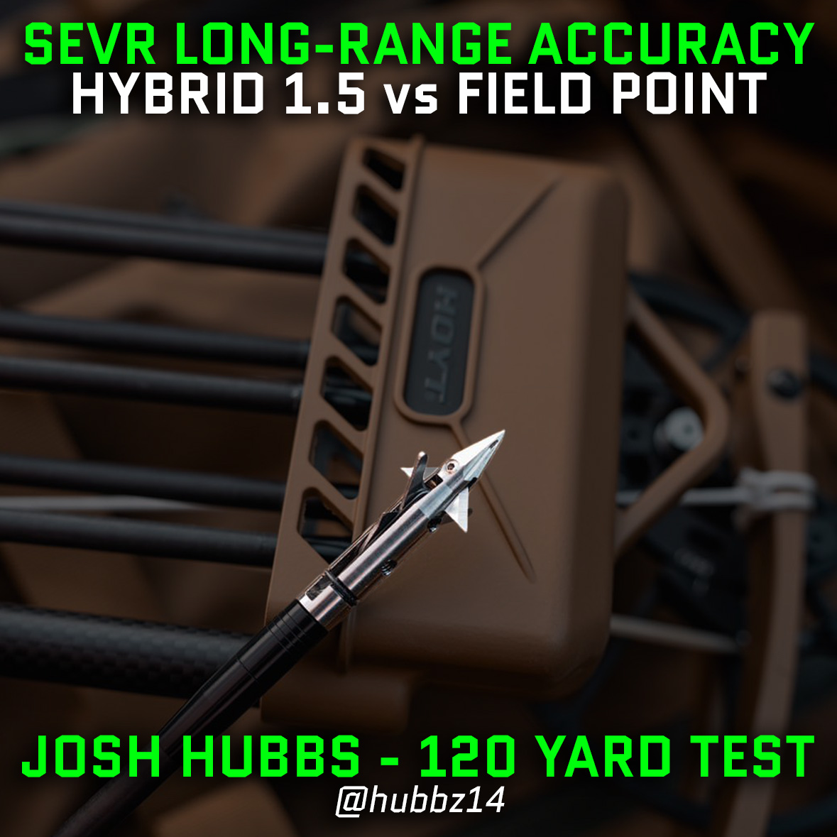 Read more about the article Long-Range Broadhead Accuracy Test // Hybrid 1.5 vs Field Point at 120 Yards